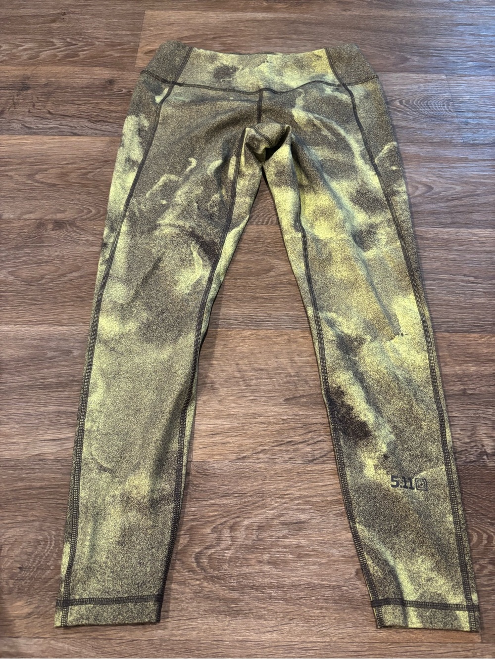 5.11 Tactical PT-R Max Effort Tights Acid Green Charcoal Abstract Womens M